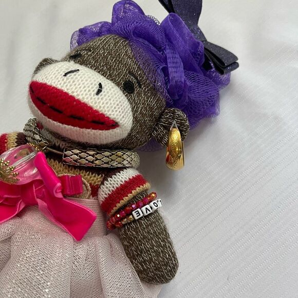 Dan Dee Sock Monkey Plush Stuffed Animal One Of A Kind Rare - Picture 8 of 9
